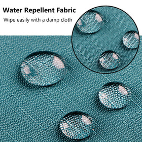 Machine-washable YoungSeahome teal cushion cover ready for cold wash.