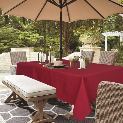 YoungSeahome outdoor tablecloth with umbrella hole, ready for shaded al fresco dining.