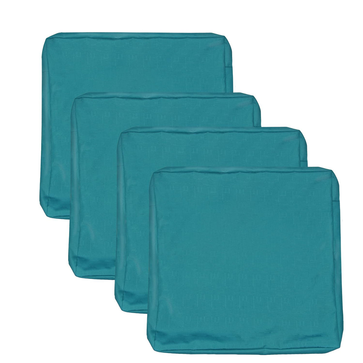 YoungSeahome teal patio cushion covers in a four-pack for outdoor seating.