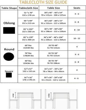YoungSeahome tablecloth sized 60x84 inches fits standard outdoor tables.