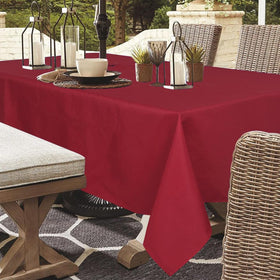 YoungSeahome tablecloth surface demonstrates water-beading for spill management.