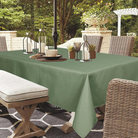 Youngseahome wrinkle-free tablecloth stays smooth for a tidy outdoor dining setup.