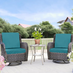 YoungSeahome teal cushion cover with zipper close for easy replacement.