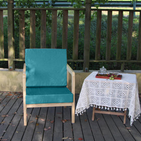 Teal fabric and stitching detail from YoungSeahome cushion cover.