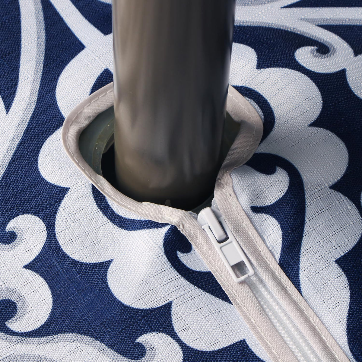 Youngseahome umbrella-hole zipper design fits shade umbrellas for meals.