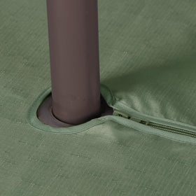 Youngseahome zipper tablecloth with umbrella compatibility for quick setup.