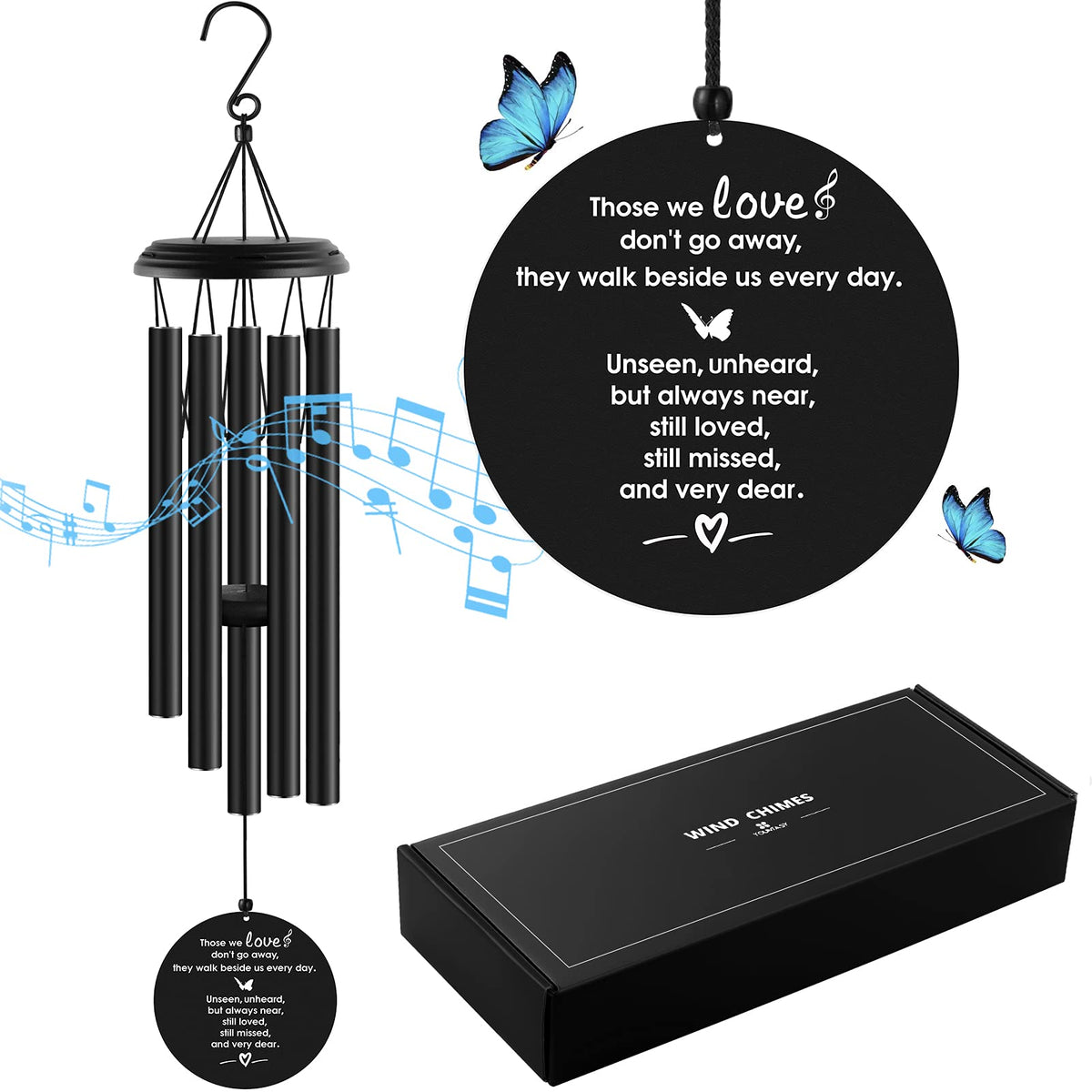 YOUNTASY wind chimes feature a sturdy S-shaped hook