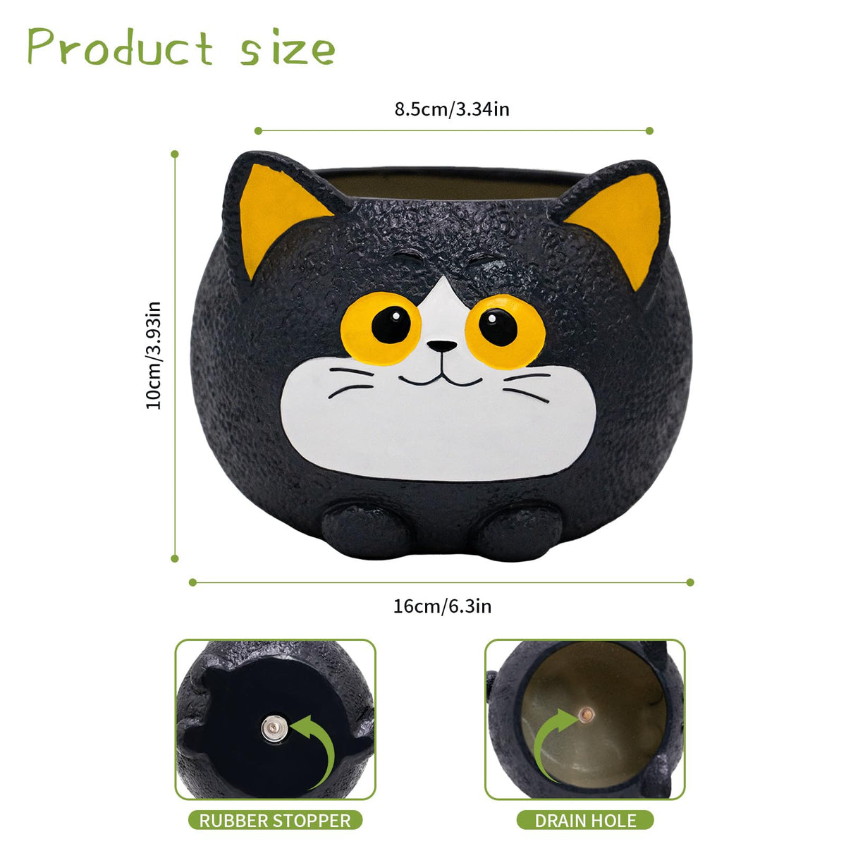 YOUOIVIA compact cat planter fits small plants on a 6-inch footprint