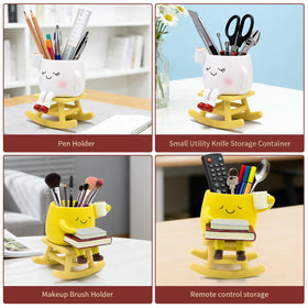 YOUOIVIA rocking-chair-face-planter for succulents brightens indoor spaces.