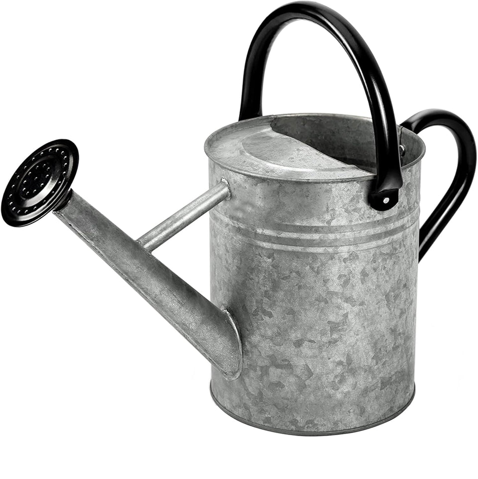 yourjoy metal watering can with 1 gallon capacity front view for garden use