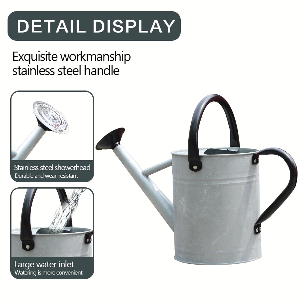 yourjoy metal watering can used as a planter with flowers