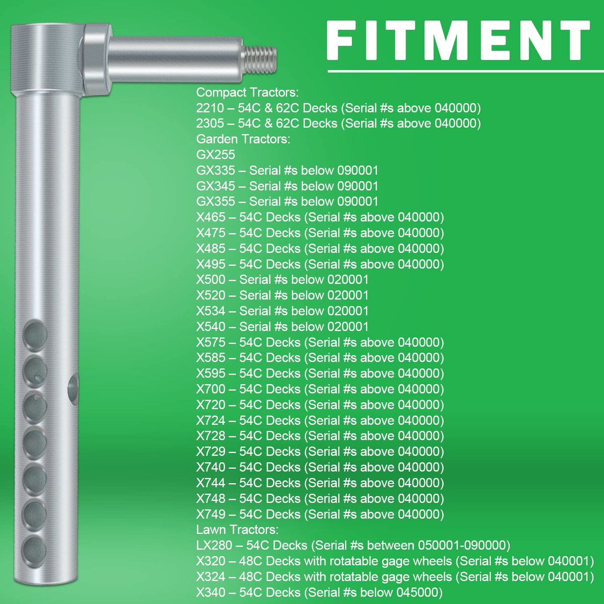 Yoursme AM120681 7-8 diameter arm matches OEM spec for durable mower deck mounting