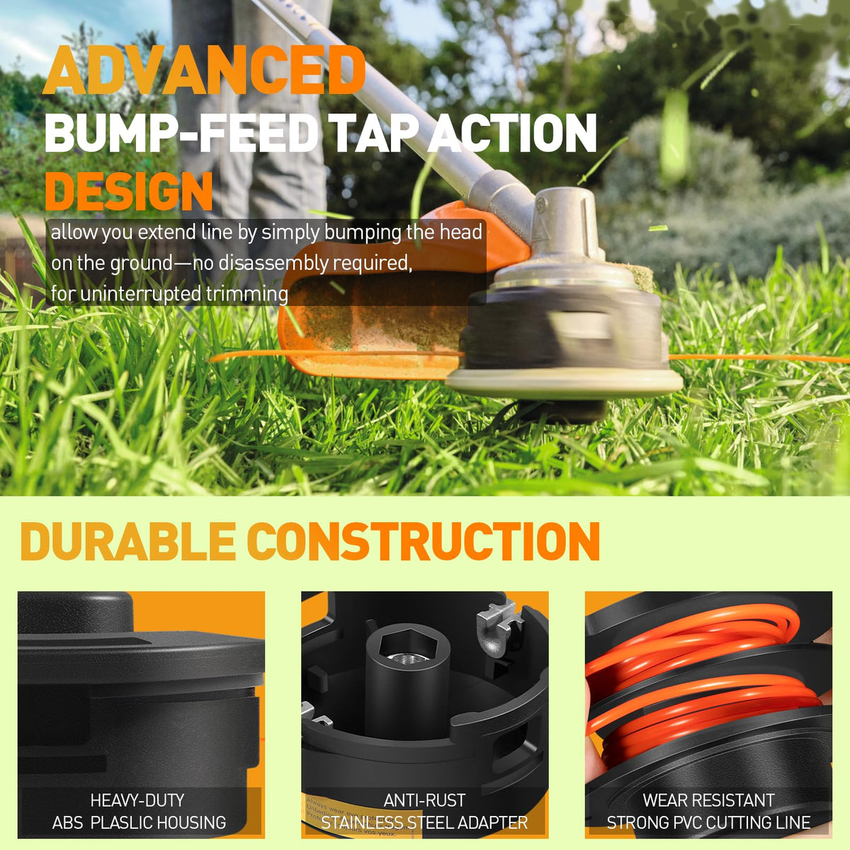 Yoursme bump-feed action demonstration for continuous trimming