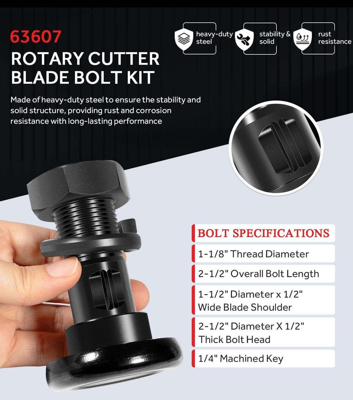 Yoursme bush hog compatible bolts simplify mower maintenance