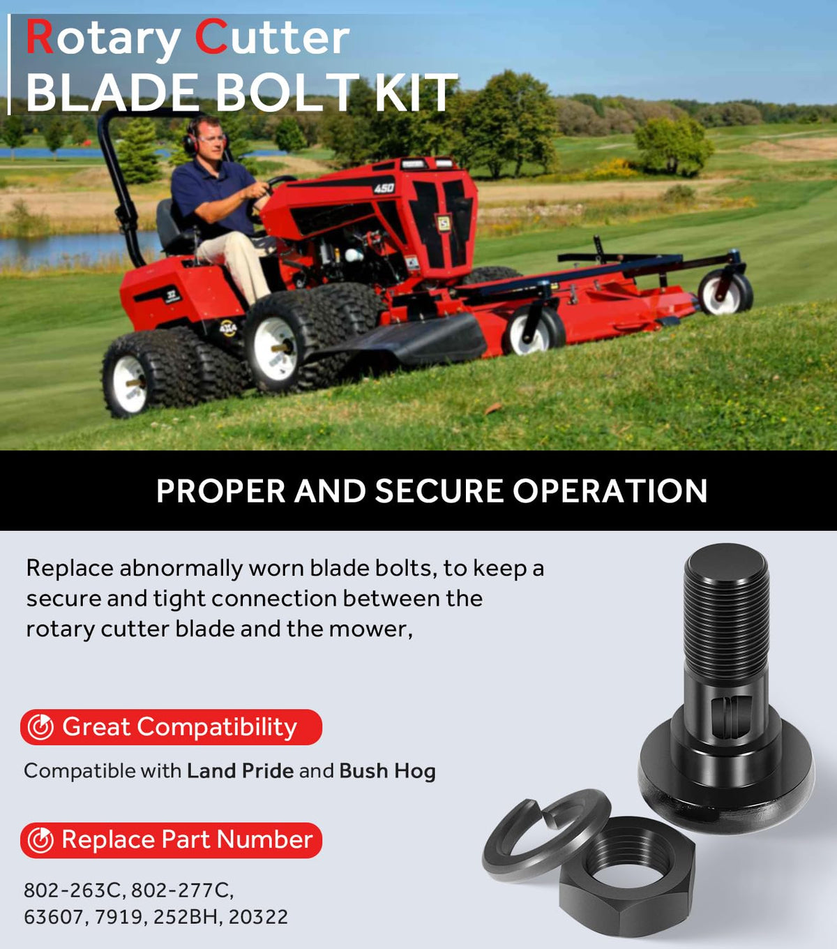 Yoursme two-pack bolts and nuts ensure durable blade mounting