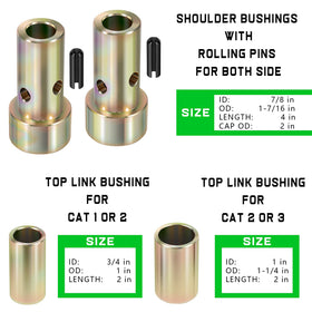 Yoursme TK95029 top link bushings set for CAT 1 compatibility supports stable implement connections.