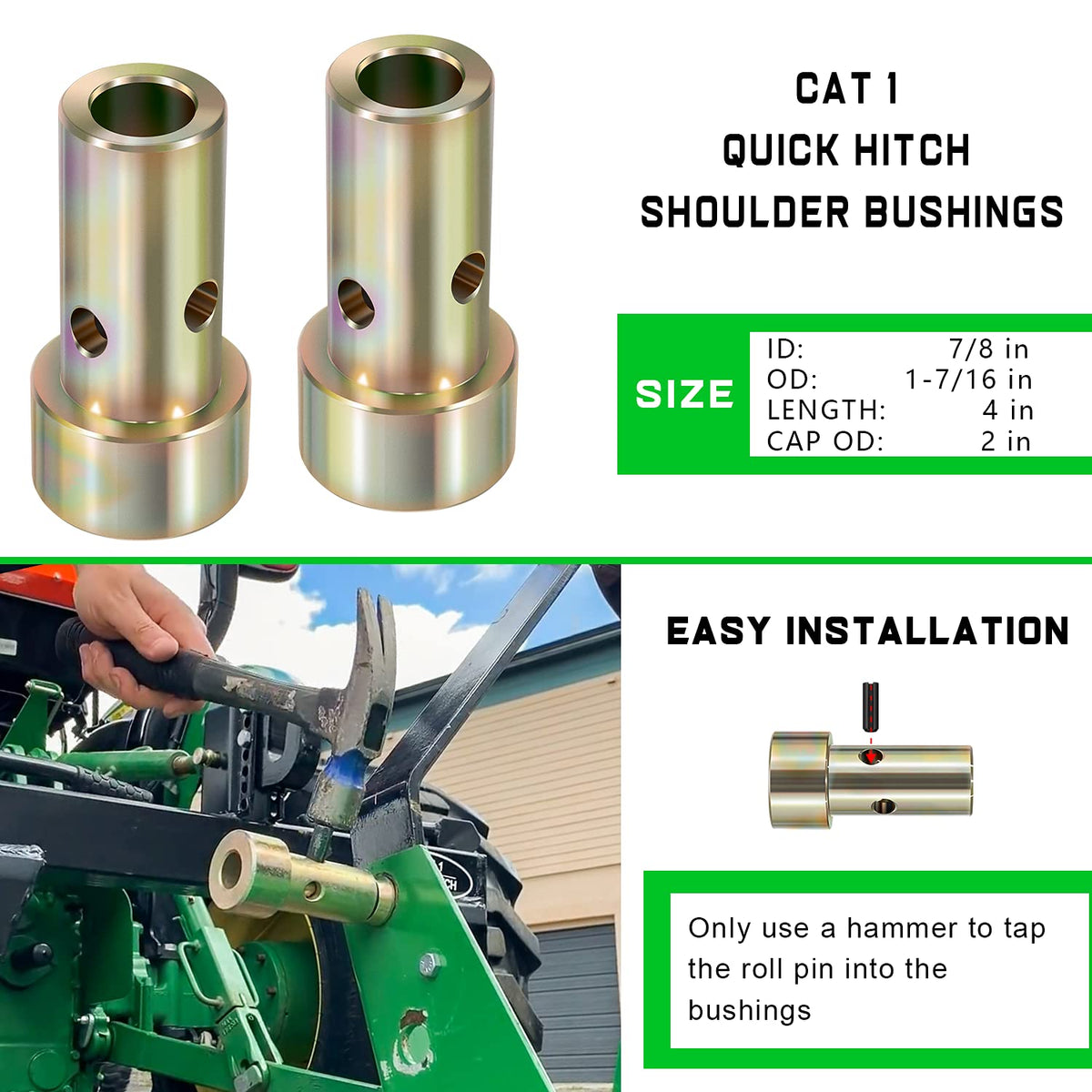 Yoursme zinc-plated steel finish resists rust on bushings