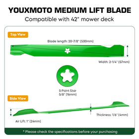 Youxmoto 138971 42-inch blade compatible with Husqvarna and Craftsman for smooth maintenance