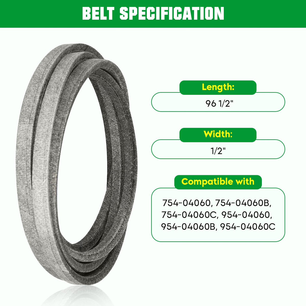 Youxmoto belt 754-04060 on a 42-inch deck supports reliable power transfer