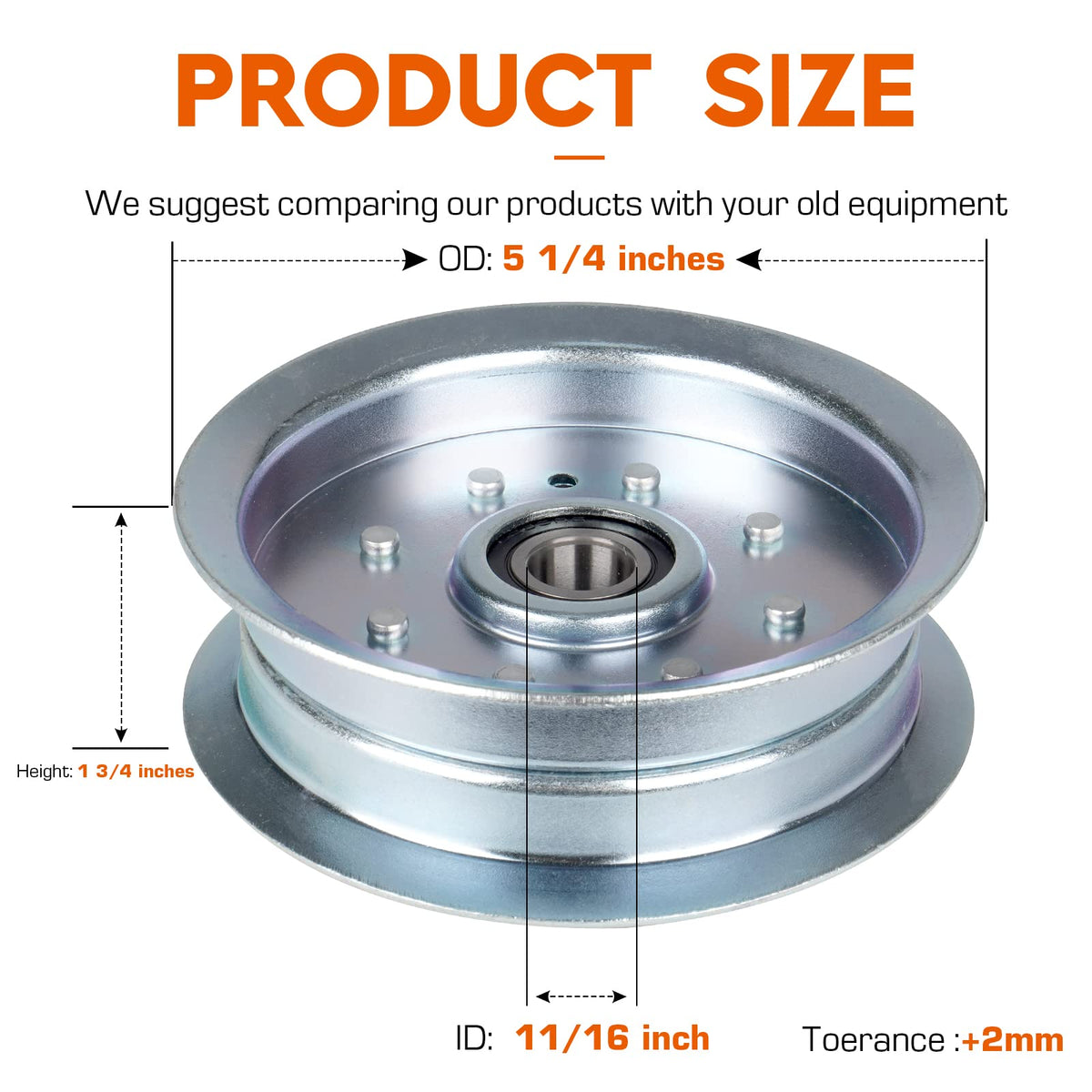 Youxmoto flat idler pulley gy22082 for John Deere decks maintains smooth belt routing