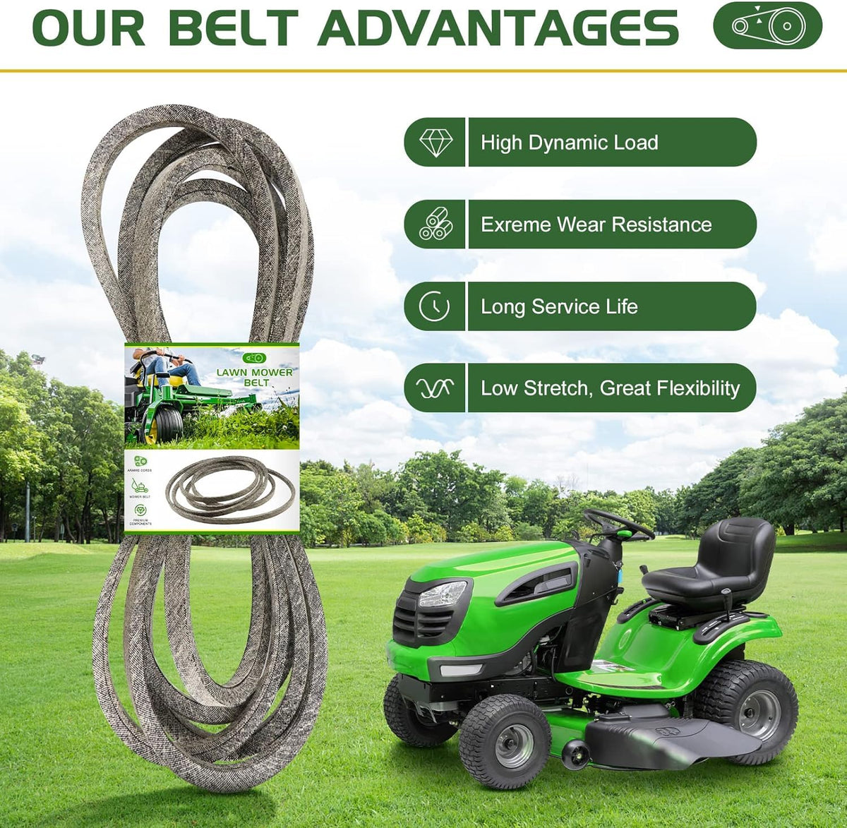 Youxmoto Husqvarna 48-yard tractor belt fits securely for reliable yard maintenance.