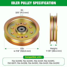 Youxmoto idler pair 756-04129 on a 42-inch mower for belt tension
