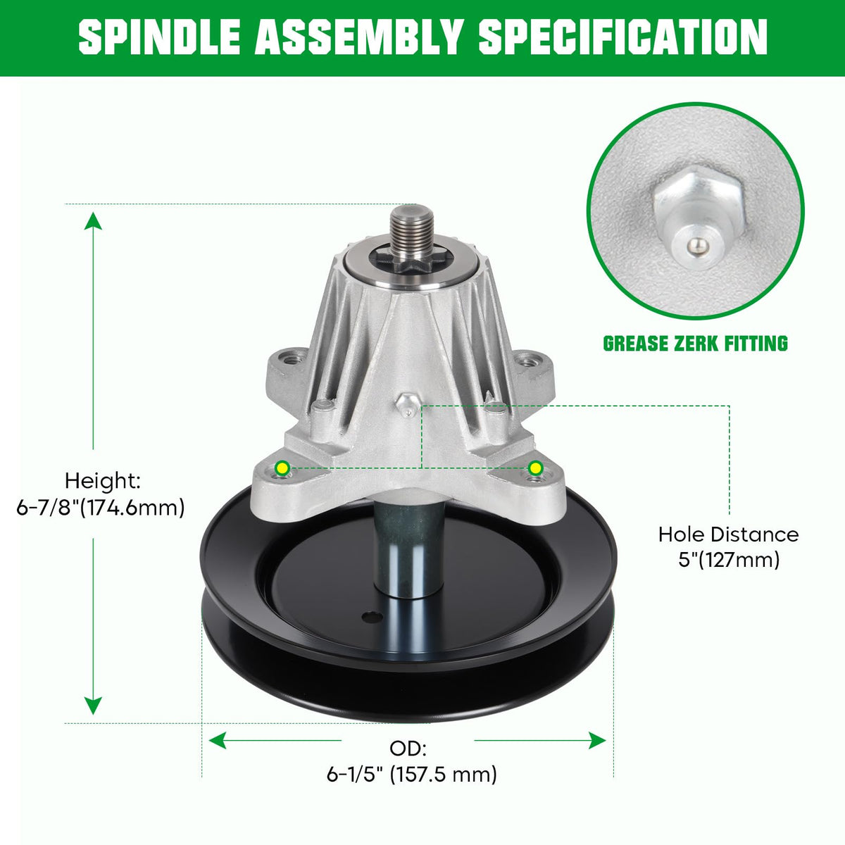 Youxmoto spindle kit for 618-04889 on a 42-inch Cub Cadet deck for even cuts