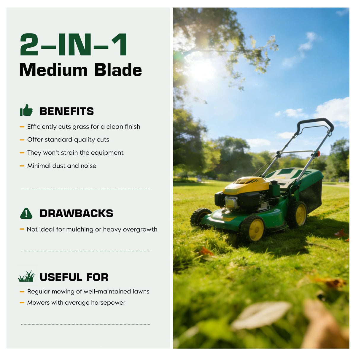 Youxmoto YTH22V42 42-inch blade for steady cuts on varied terrain