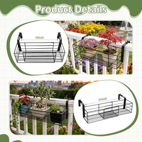 Youyole black steel planter rack adds sturdy style to railings.
