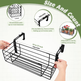 Youyole expandable brackets hold varying pot sizes for flexible balcony gardening.