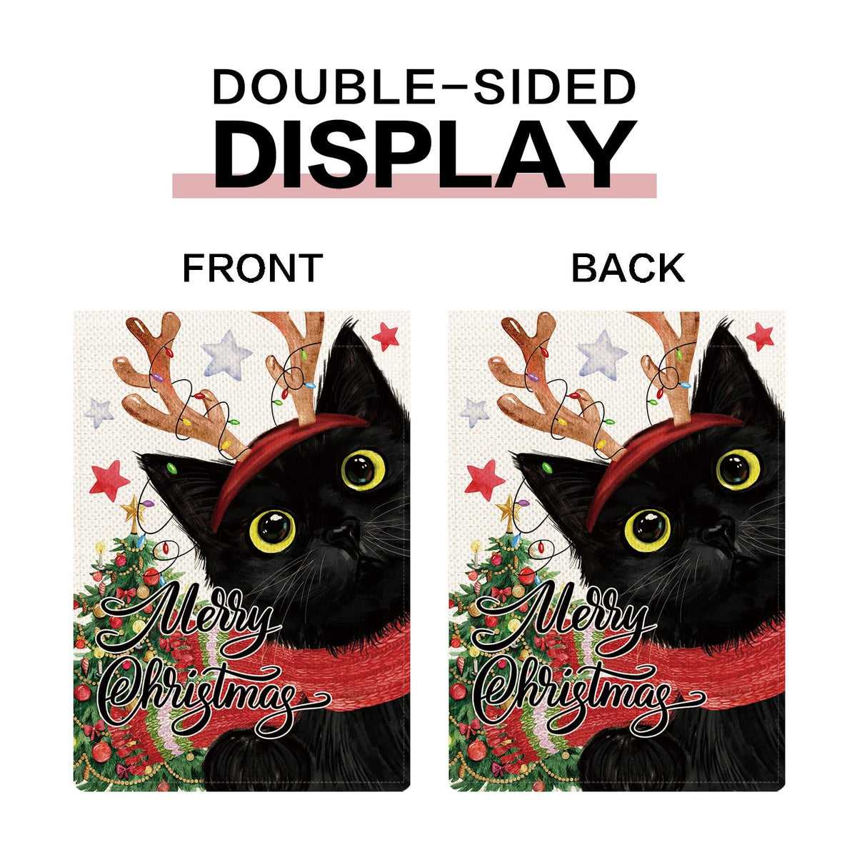 YOVOYOA Easter black cat garden flag brightens your garden seasonally.