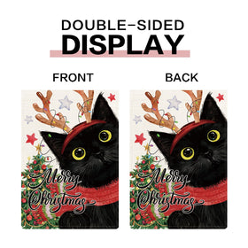 YOVOYOA Easter black cat garden flag brightens your garden seasonally.