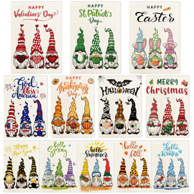 YOVOYOA gnomes Valentine flag, double-sided decor, adds festive yard charm