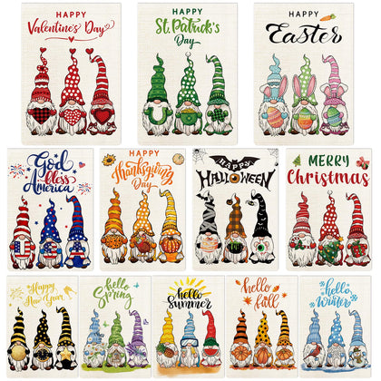 YOVOYOA gnomes Valentine flag, double-sided decor, adds festive yard charm