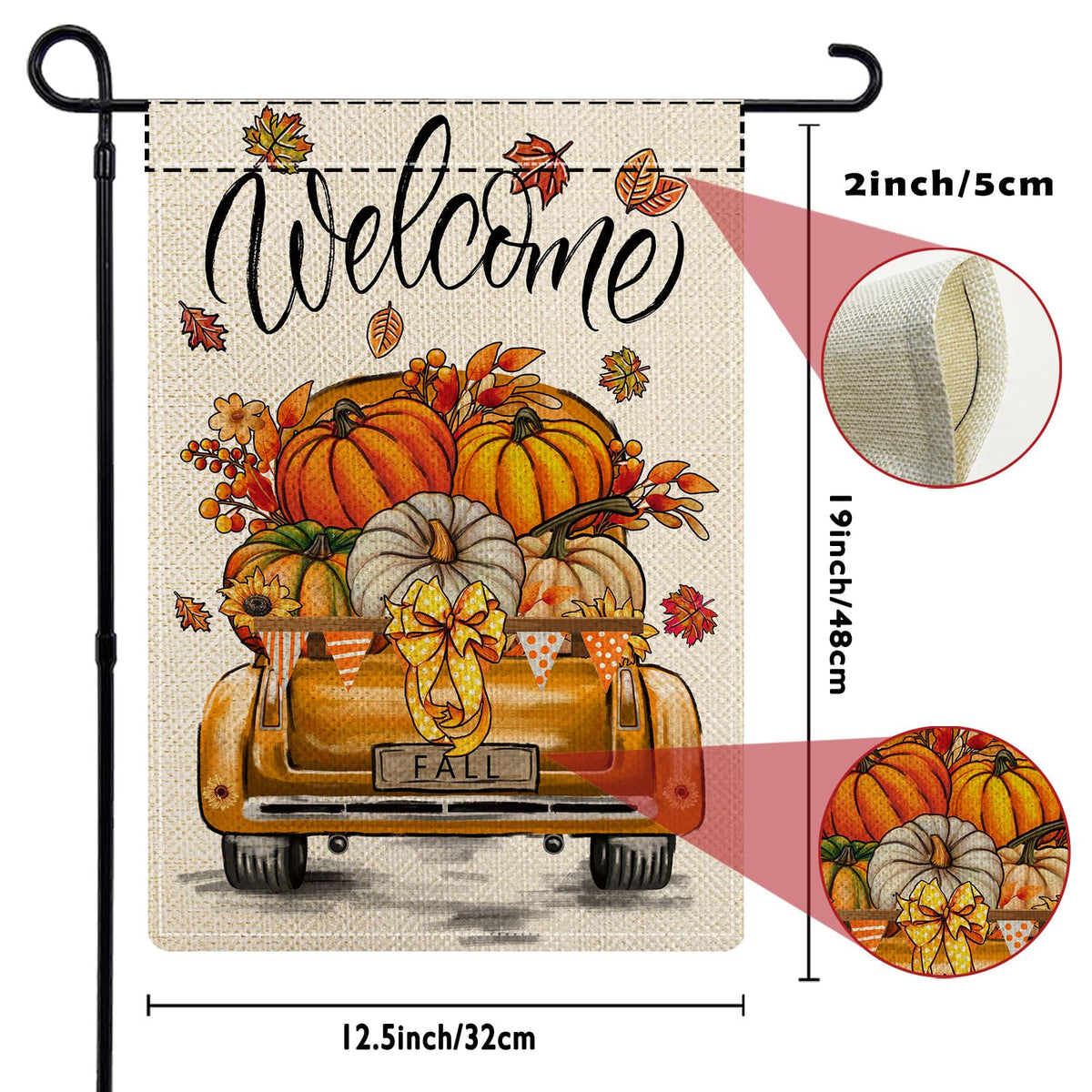 YOVOYOA rustic truck flag Christmas: double-sided holiday curb appeal.