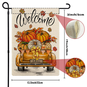 YOVOYOA rustic truck flag Christmas: double-sided holiday curb appeal.