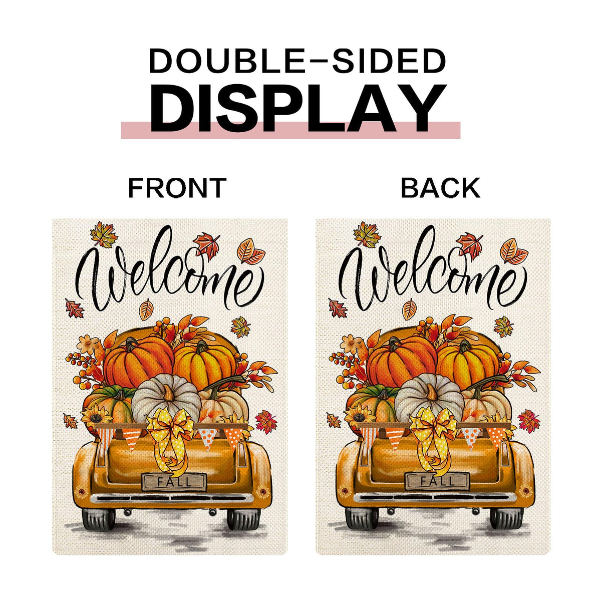 YOVOYOA rustic truck flag Thanksgiving: cozy yard charm.