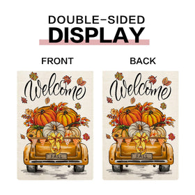 YOVOYOA rustic truck flag Thanksgiving: cozy yard charm.