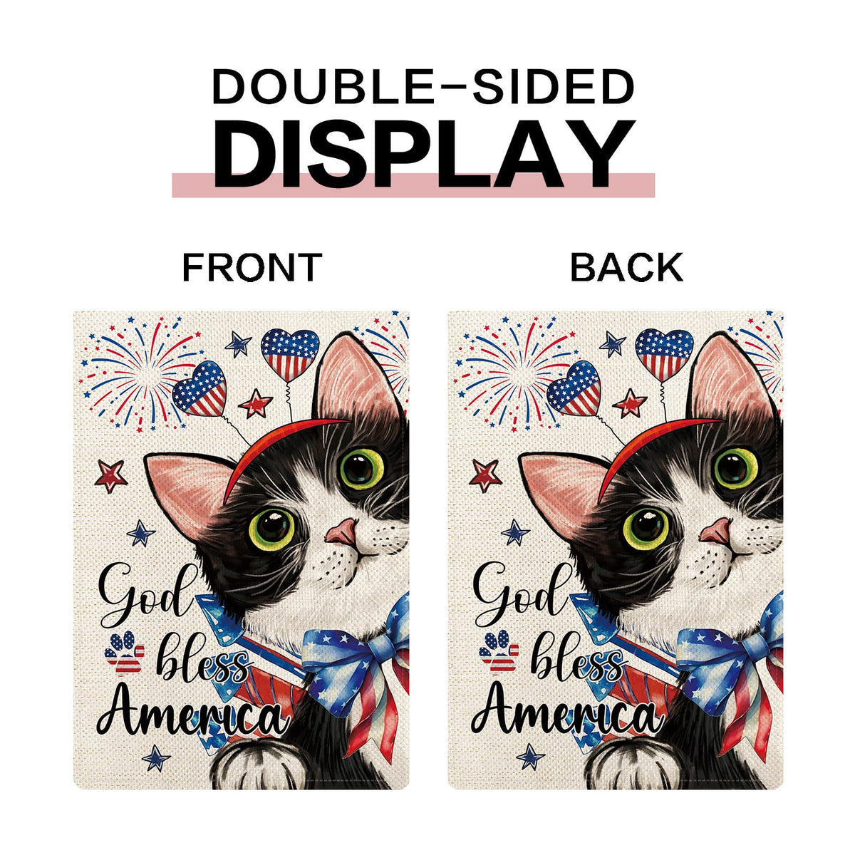 YOVOYOA Thanksgiving cat garden flag, warm tones invite cozy outdoor welcome.