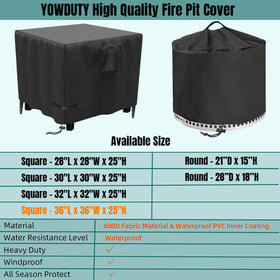 YOWDUTY all-weather protection for outdoor fireplace