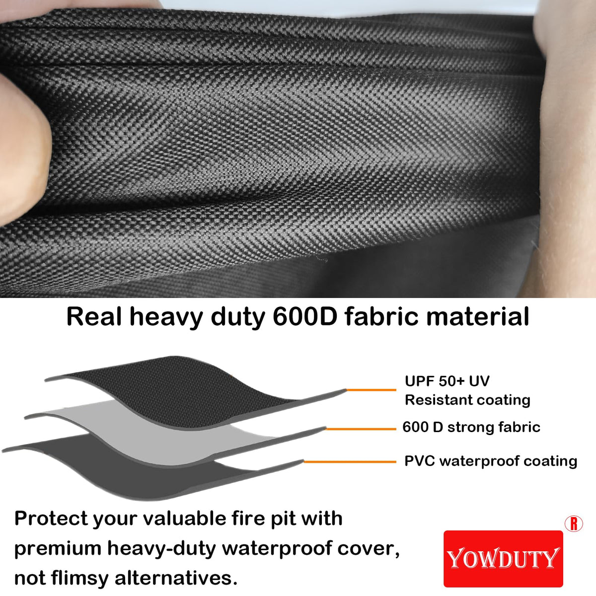 YOWDUTY windproof design uses a drawstring to keep the cover secure in gusty weather.