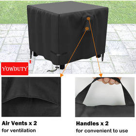 YOWDUTY square fire table cover fits 36 inch dimensions snugly