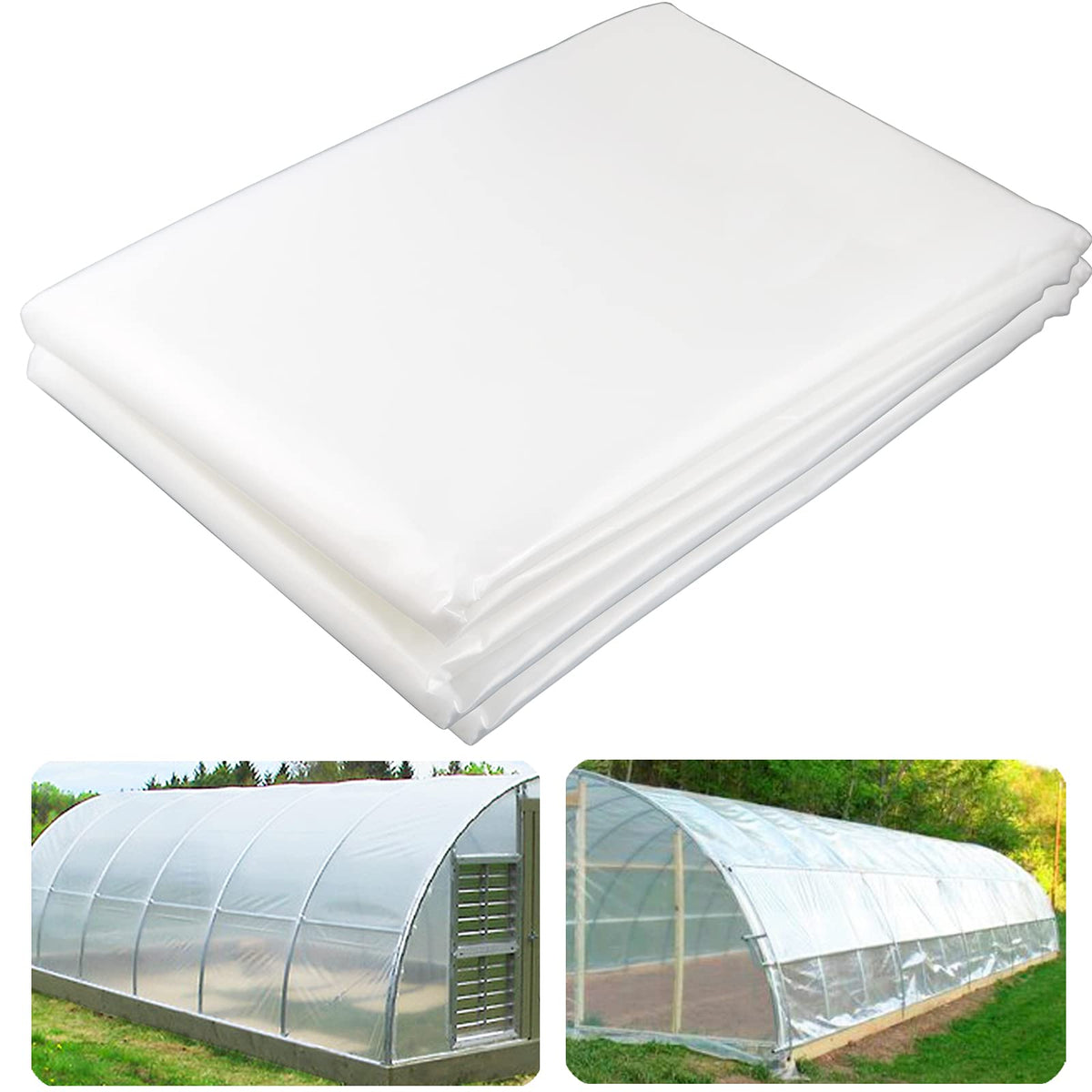 Yowlieu 12' x 25' clear greenhouse plastic sheeting for wide coverage and protection