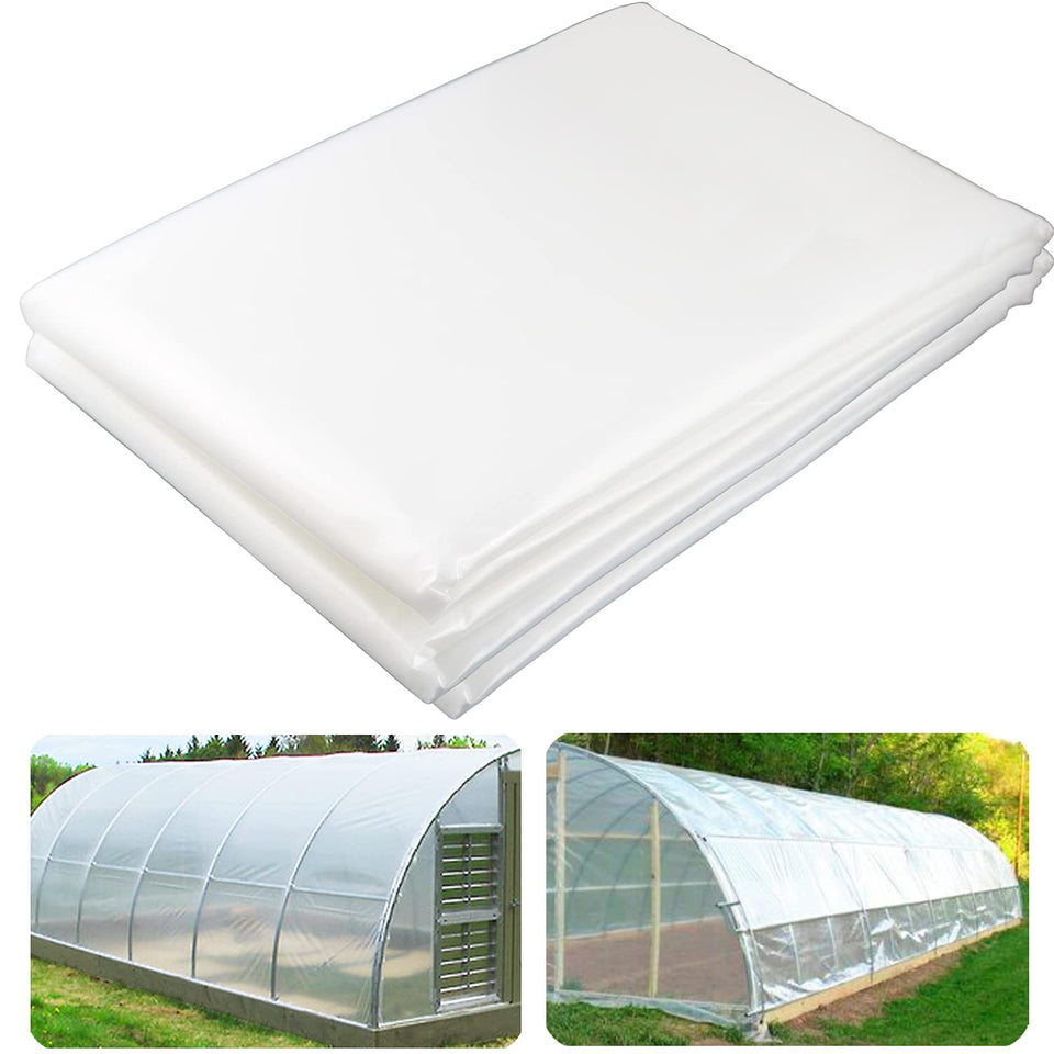 Yowlieu 12' x 25' clear greenhouse plastic sheeting for wide coverage and protection