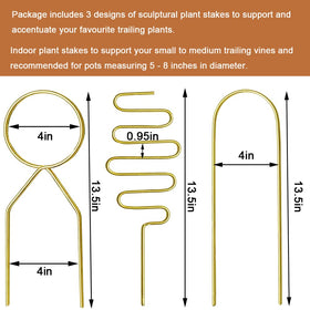 Yowlieu three-piece gold indoor trellis set enhances plant display while guiding climbing growth.