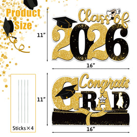 YOYOJOY graduation sign 2026 easy setup with stakes for quick lawn display.