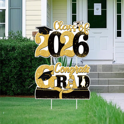 YOYOJOY Graduation sign 2026 front yard display boosts curb appeal for graduation season.