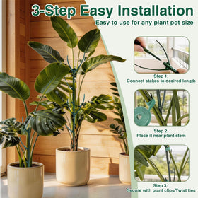 YOYOKIT stackable stakes illustrate quick height adjustments for taller plants