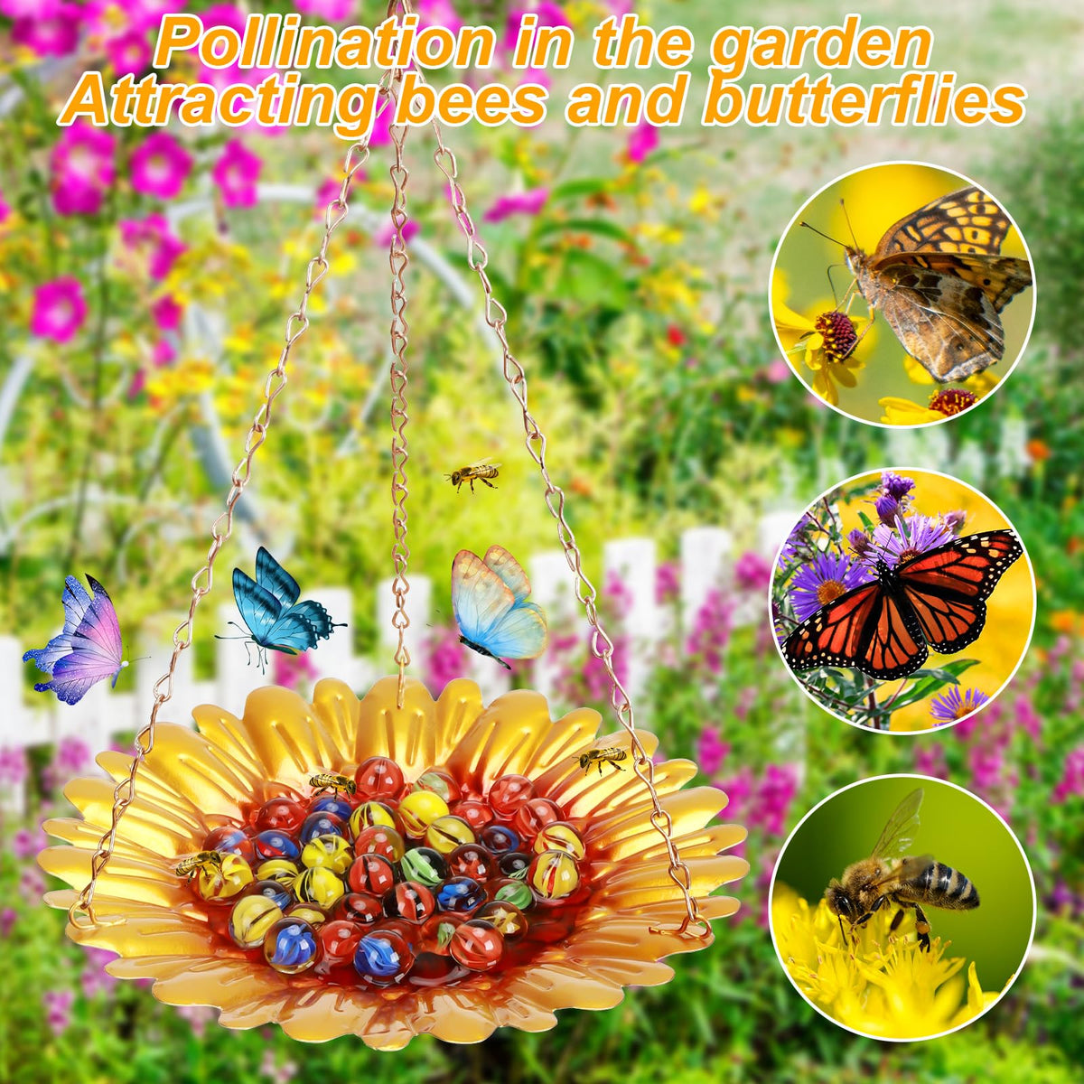 Yoziyaxo bee feeder includes 40 glass marbles for safe water access and perches