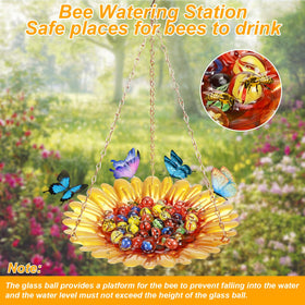 Yoziyaxo sturdy iron construction resists weather while supporting bee drinking water